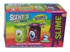 (8e) Approx 30x Toys To Include. 3x Scentos Scented Slime 2 Pack (Pink & Blue Slime Tubs). 1x Nicke