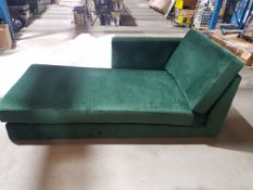 (R11A) Donna Deco LH Chaise Green. Approx 1670 Long x 930mm Wide. Appears New & Unused