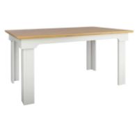 (MzP) 1x Diva Dining Table Ivory RRP £150. Ivory Finish With Oak Effect Top. Detailed Frame And Str