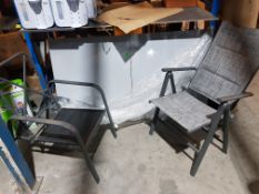 (R15E) Expanding Table Top In Gloss Grey And Steel Trim And 2 x Chairs