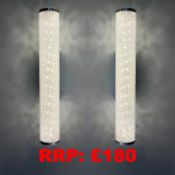 Pack of 2 Modern Crushed Crystal LED Bathroom Mirror Light Wall Light IP44 Cool White