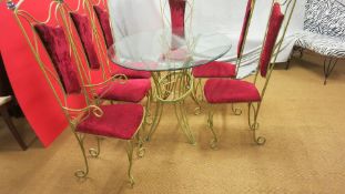 Metal Maniacs Glass Top Table And 6 Chairs