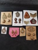 Colletion of Military Badges. and Buttons