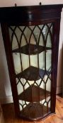 Scarce Edwardian Mahogany Corner Cabinet