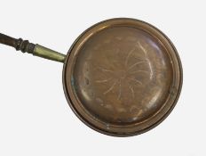 Copper & Brass Turned Wooden Warming Pan