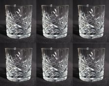 Set of 6 Cut Glass Stourbridge Crystal Spirit Glasses