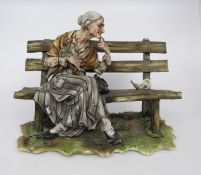 Capodimonte Lady Tramp on Bench