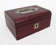 Edwardian Red Moroccan Leather Jewellery Case