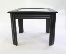 Mirror Topped Ebonized Side Table