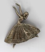 Silver Ballerina Brooch