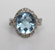 Silver Aquamarine Dress Ring