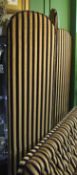 Large Three Fold Gold Striped Upholstered Screen Room Divider