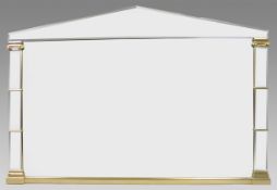 Large Gilt Pediment Top Overmantle Mirror