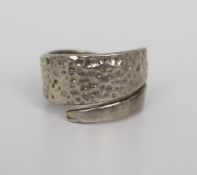 Italian Milor Hammered Silver Ring