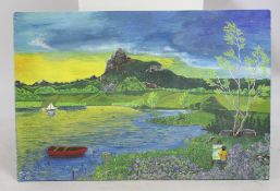 Sunset Landscape Oil on Board