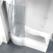 New & Boxed (C22) 1500x760mm P Shaped Bath Screen.