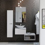 New & Boxed (C8) Carino White Gloss 300mm Two Door Tall Unit. 300mm x 1500mm tall storage cupbo...