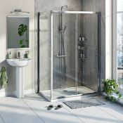 RRP £395. 1100 X 800mm Modern Chrome Shower Enclosure With 1100mm Sliding Door