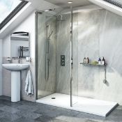 RRP £590. Mode 800mm Walk In Left Handed Shower Enclosure Pack With Hinged 300mm Flipper Return Pa