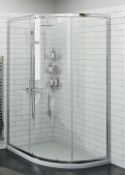 RRP £599. 900 X 760mm One Door Quad Shower Enclosure. Handed Left Or Right