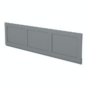 RRP £195. The Bath Co. Camberley Satin Grey Wooden Straight Bath Front Panel 1700mm. (Height Adjust