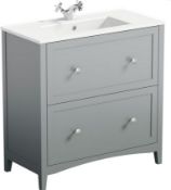 Camberley 800 Floor Draw Vanity Unit In Satin Grey. Basin And Tap Not Included.