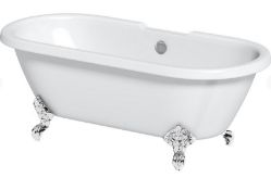 RRP £339. 1750x800 Traditional Double Ended Roll Top Bath (No Feet)