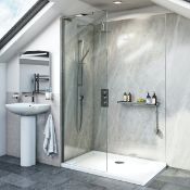 RRP £215. £1200mm Wet Room Glass Walk In Shower Panel. 8mm Deep