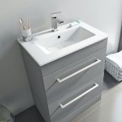 Orchard Derwent Stone Grey Floorstanding Vanity Drawer Unit. 600mm Wide X 390mm Deep X 793mm Tall.