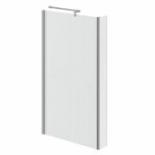 RRP £245. Square Clear Shower Bath Screen With Towel Rail.