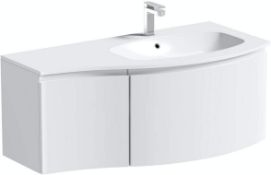RRP £325. Harrison Rhf White 1000mm Unit. Wall Hung. Basin And Tap Not Included.