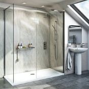 1600x1950 8mm Frameless Sliding Shower Door With 900x1950mm Frameless Side Panel