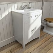RRP £259. The Bath Co. Camberley White Floorstanding Vanity Unit . 600w X 390d X 820h. Basin & Tap