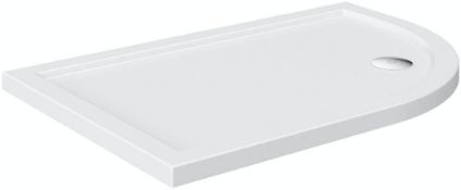 RRP £125. 900 X 760mm Offset Quadrant Right Handed Stone Shower Tray