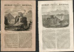 2 Antique Editions 1832 Dublin Penny Journal Co Antrim Knockeen 2 Original Antique Editions Of The