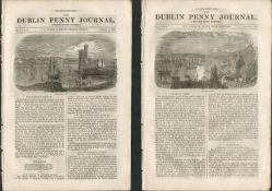 2 Antique Editions 1832 Dublin Penny Journal Cork Dublin-182 Original Antique Editions Of The 1832