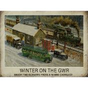 Reproduction Steam Train Metal Sign 