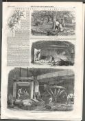 Antique Cider Making In Devonshire 1850 NewspaperAntique Complete Edition The Illustrated London