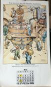 5 Vintage Original Months Guinness Calendars 1971-1981 Set 5Collection Of 5 Vintage Single