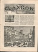 Glasgow Scotland 1880 Antique Supplement NewspaperOriginal Antique Supplement 1880 Edition The