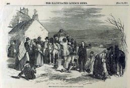 Irish Famine The Priest Blessings Emigrants Arrival At Cork 1851 NewspaperOriginal Antique