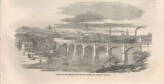 Opening Aberdeen Railway Dee Bridge Antique 1850 NewspaperAntique Complete Edition The Illustrated