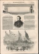1850 Opening Of Nore Viaduct Waterford & Kilkenny Railway Original Antique Edition 1850