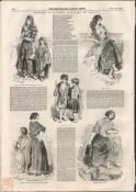 1849 Victorian Sketches Of Scottish Women Antique NewspaperAntique 1849 Complete Edition Of The