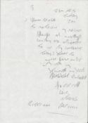 A Handwritten A4 Size Prison Letter By Reggie KrayA Handwritten A4 Size Letter By Reggie Kray.