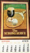 5 Vintage Original Months Guinness Calendars 1971-1981 Set 3Collection Of 5 Vintage Single