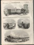 Opening The Caledonian Railway 1847 Antique NewspaperAntique Complete Edition The Illustrated News