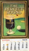 5 Vintage Original Months Guinness Calendars 1971-1981 Set 6Collection Of 5 Vintage Single