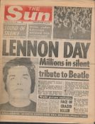 Beatles John Lennon Death Original Dec 15th 1980 Sun NewspaperOriginal Dec 15th 1980 Sun