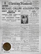 Michael Collins Original Death Penny Metal Plaque Montage 100th AnniversaryA Original Circulated